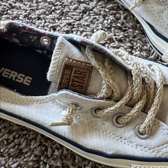 Converse Women’s Off-White Slip On Rope Lace Sneakers - Picture 10 of 10